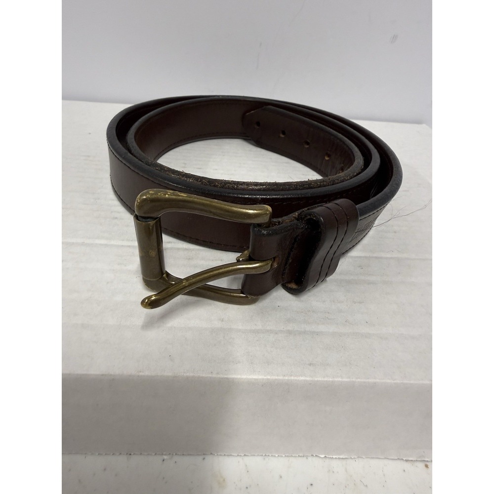 Duluth Trading Co Leather Belt Size 48 Brown Roller Buckle Heavy Duty Work Belt - Picture 2 of 6
